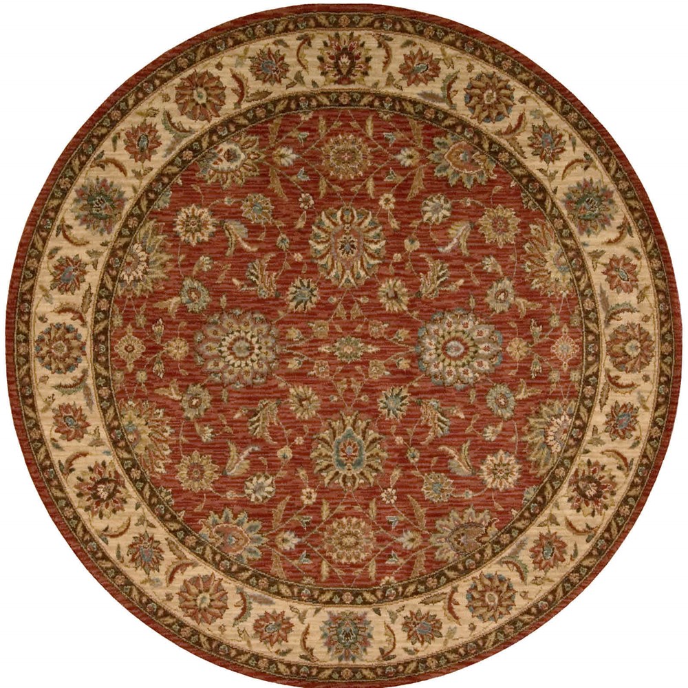 Living Treasure Round Rugs by Nourison LI05 in Rust